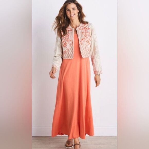 Soft Surroundings XS Cropped Jacket Boho Western Coastal Cowgirl Prairirecore - Picture 10 of 13